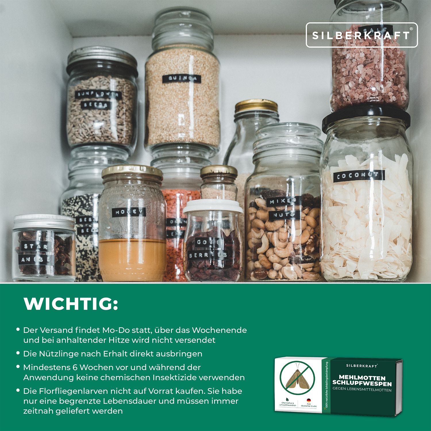 SILBERKRAFT Mehlmottenschlupfwespen