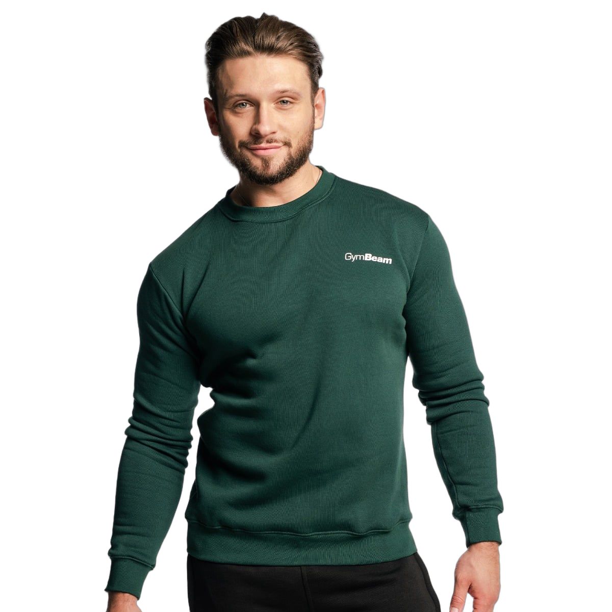 GymBeam Sweatshirt Herren regular mit Rundhalsausschnitt in Pine