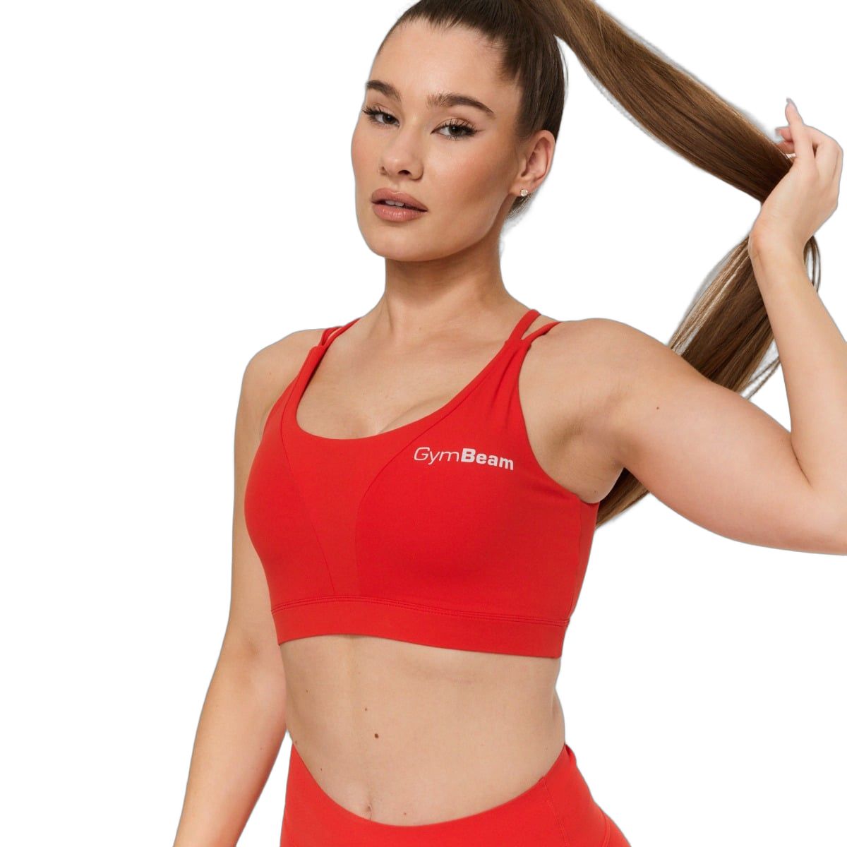GymBeam Sport-BH Damen mit gekreuzten Trägern und BEAT Modell Tangerine
