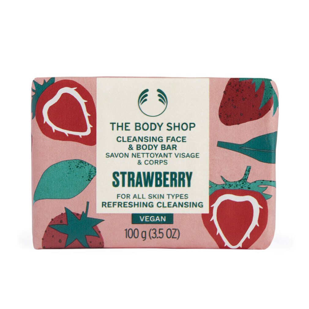 Feste Gesichts- und körperseife Strawberry (Cleansing Face & Body Bar)