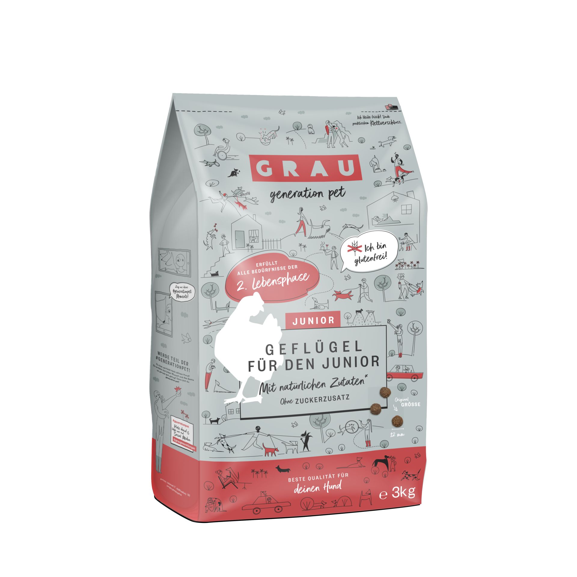 Grau Hund Junior Geflügel 3 kg Futter