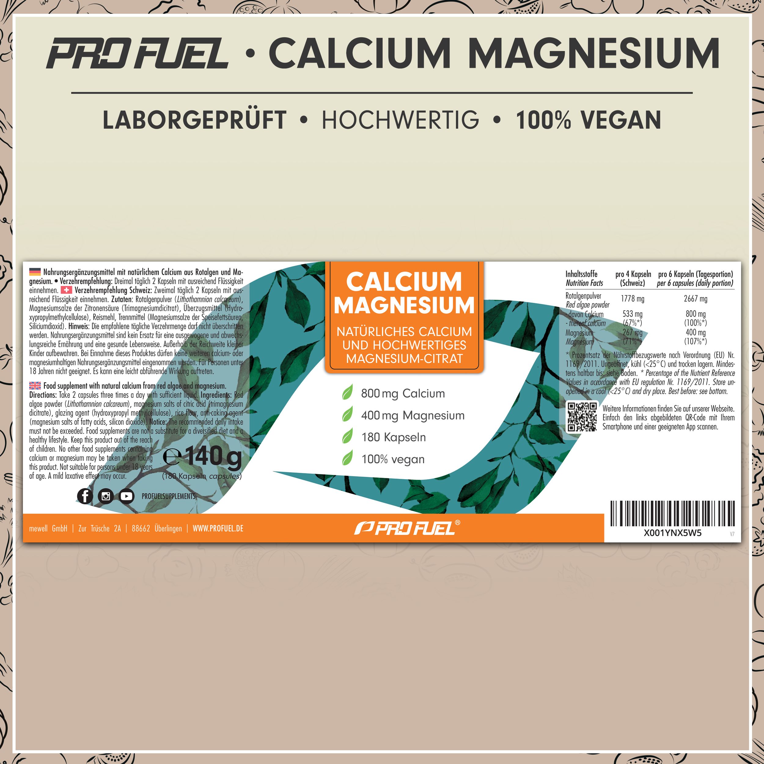 Laborbericht für Pro Fuel Calcium & Magnesium Kapseln von GBA GROUP. Geprüft auf Inhaltsstoffe und Qualität.