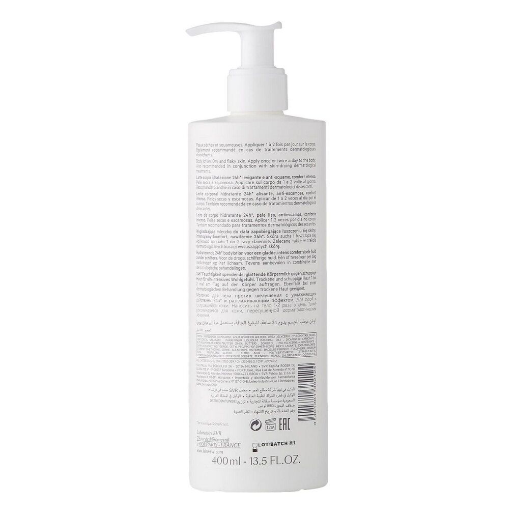 Weiße Flasche mit Pumpspender, SVR Xerial 10 Körpermilch.