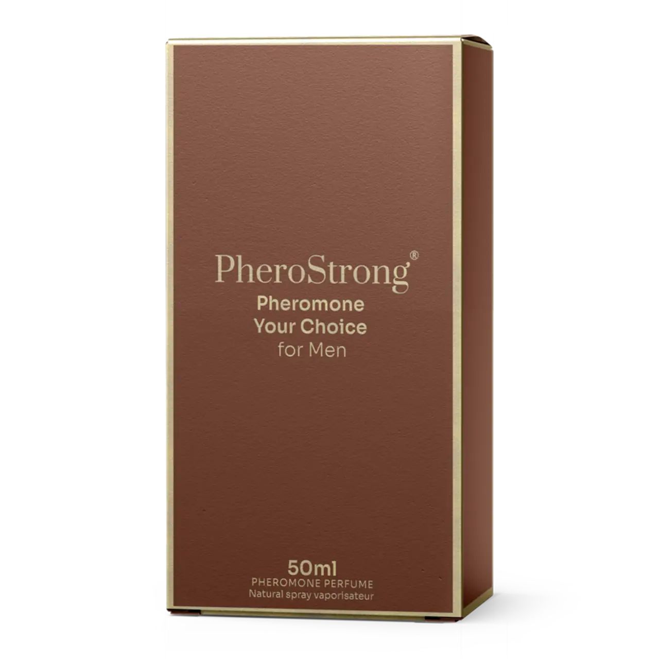 Braune Produktverpackung. Produktname und Text in goldener Schrift. Unterer Bereich mit Text.