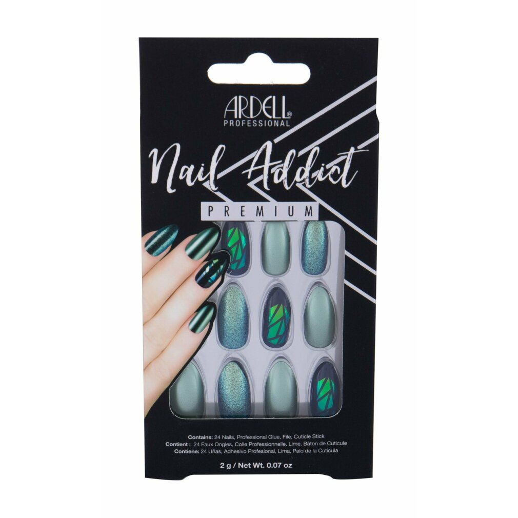 Ardell Nail Addict Green Glitter Chrome False Nails 1 St