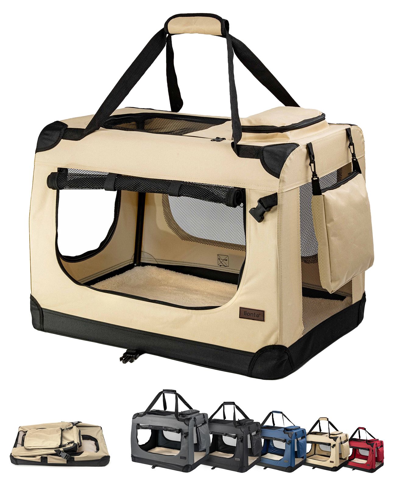 lionto faltbare Transportbox für Hunde und Katzen