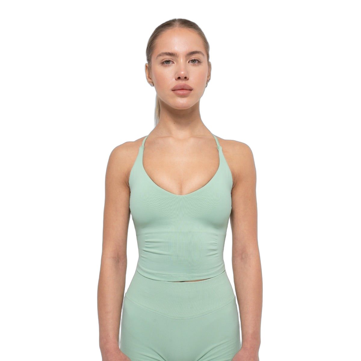 GymBeam Tanktop Damen Slim-Fit mit offenem Rücken Pistachio 1 St