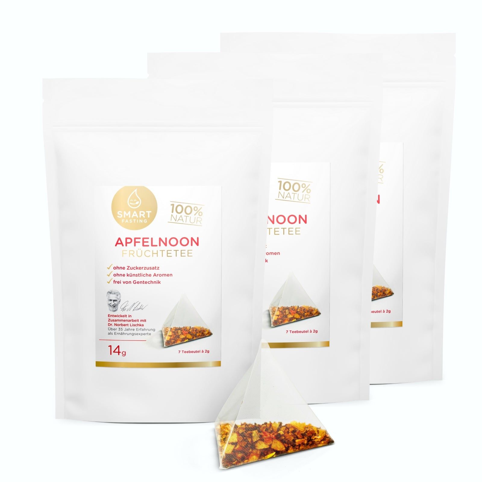 Smart Fasting® Früchtetee Apfel - 97% Apfelstücke naturbelassen, vegan, 21 Beutel g Tee tassenfertig