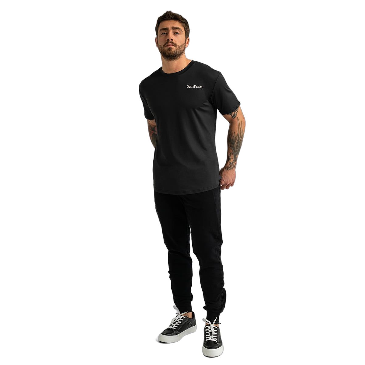 GymBeam Jogginghose Herren Slim Fit mit Kordelzug Black