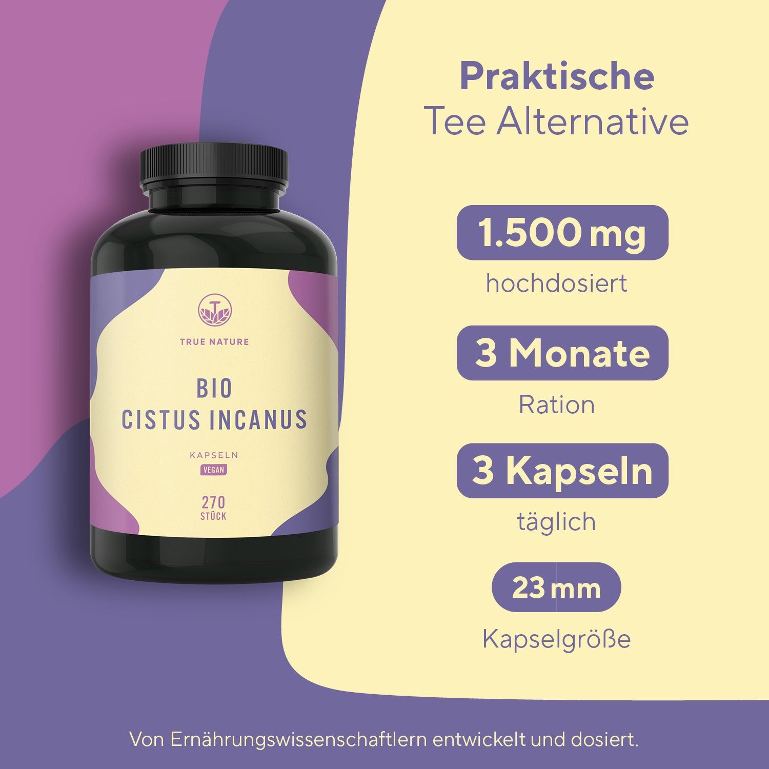 TRUE NATURE® Bio Cistus Incanus Kapseln - Vegan & Made in Germany