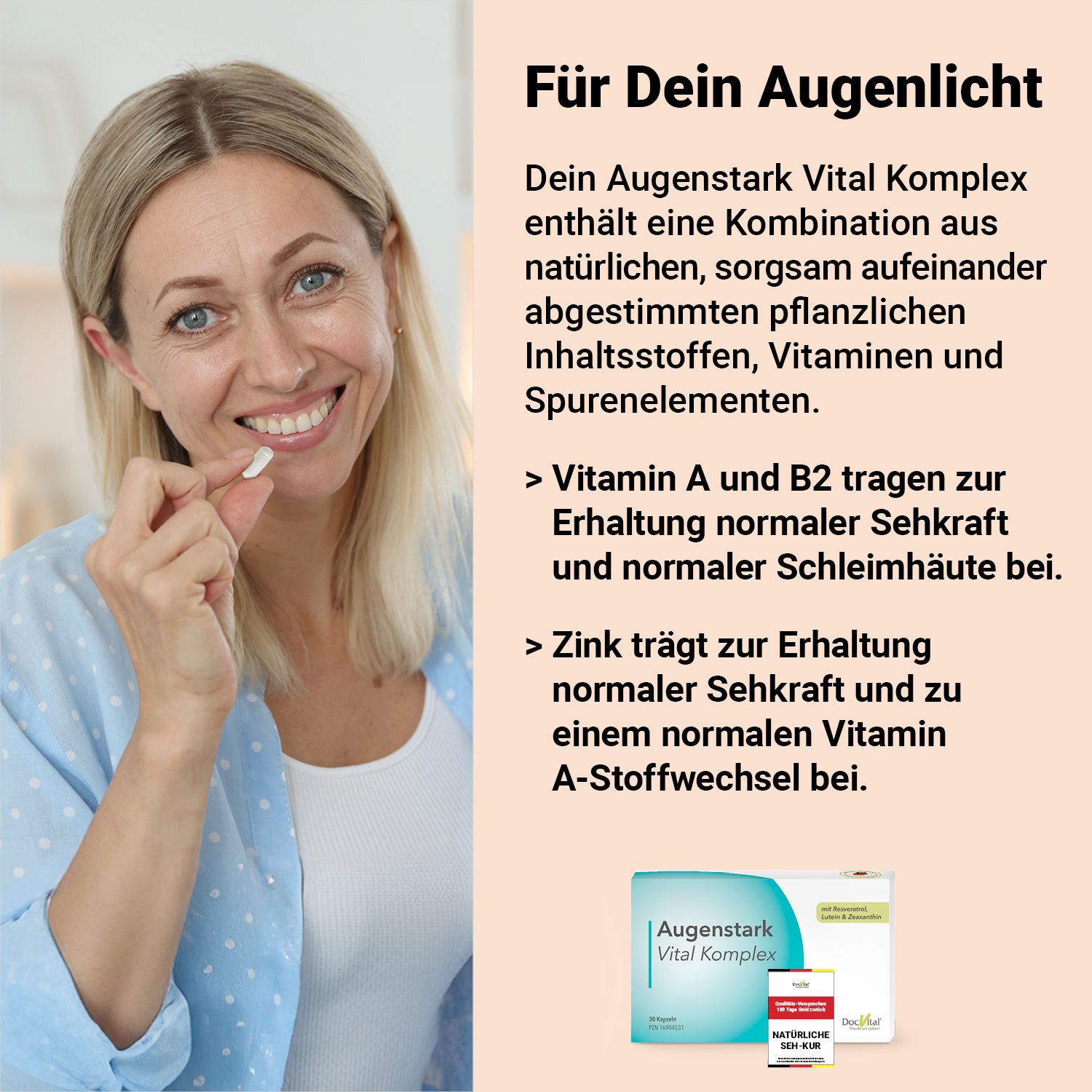 Augenvitamine Lutein Zeaxanthin Vitamin A - Augenstark Vital Komplex hochdosiert DocVital®