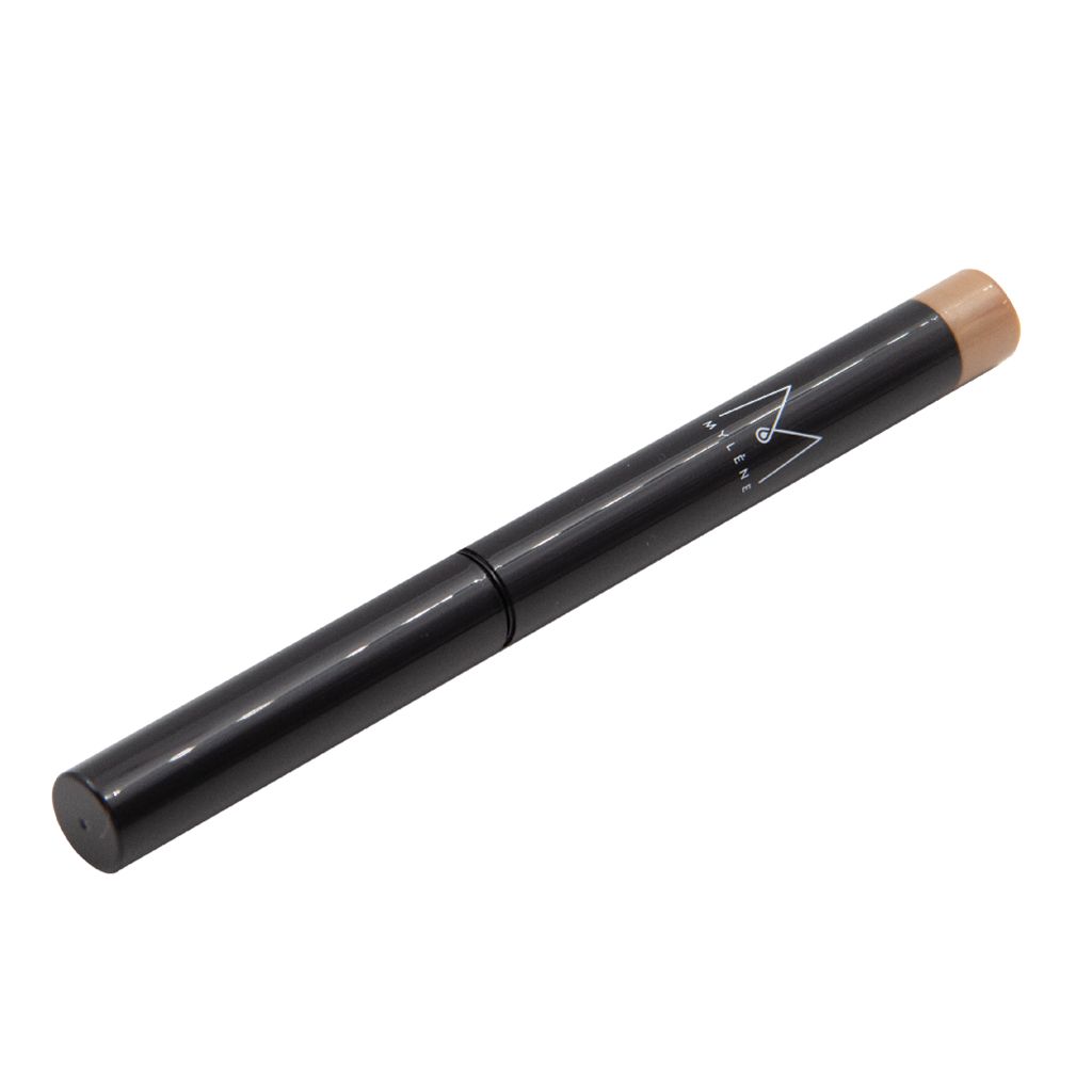 Schwarzer Stift mit beigefarbener Spitze. Produktansicht.