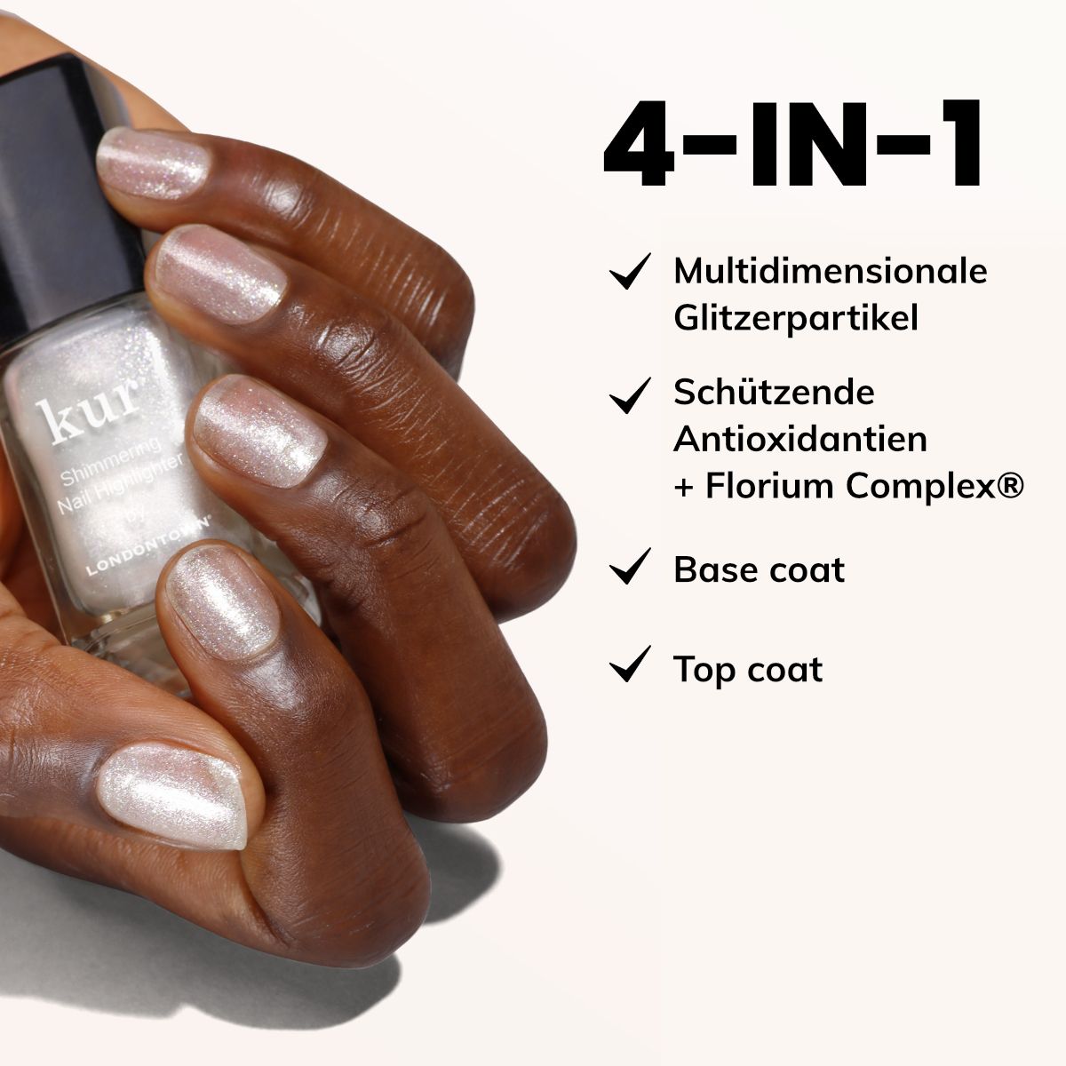 LONDONTOWN Kur Shimmering Nail Highlighter Mirror Ball aufhellender Nagellack