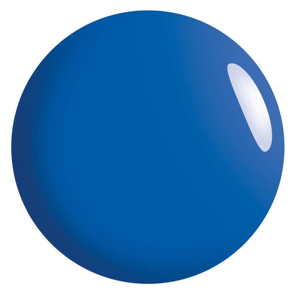 Blauer, runder Farbklecks. Glänzende Oberfläche mit hellem Reflex.