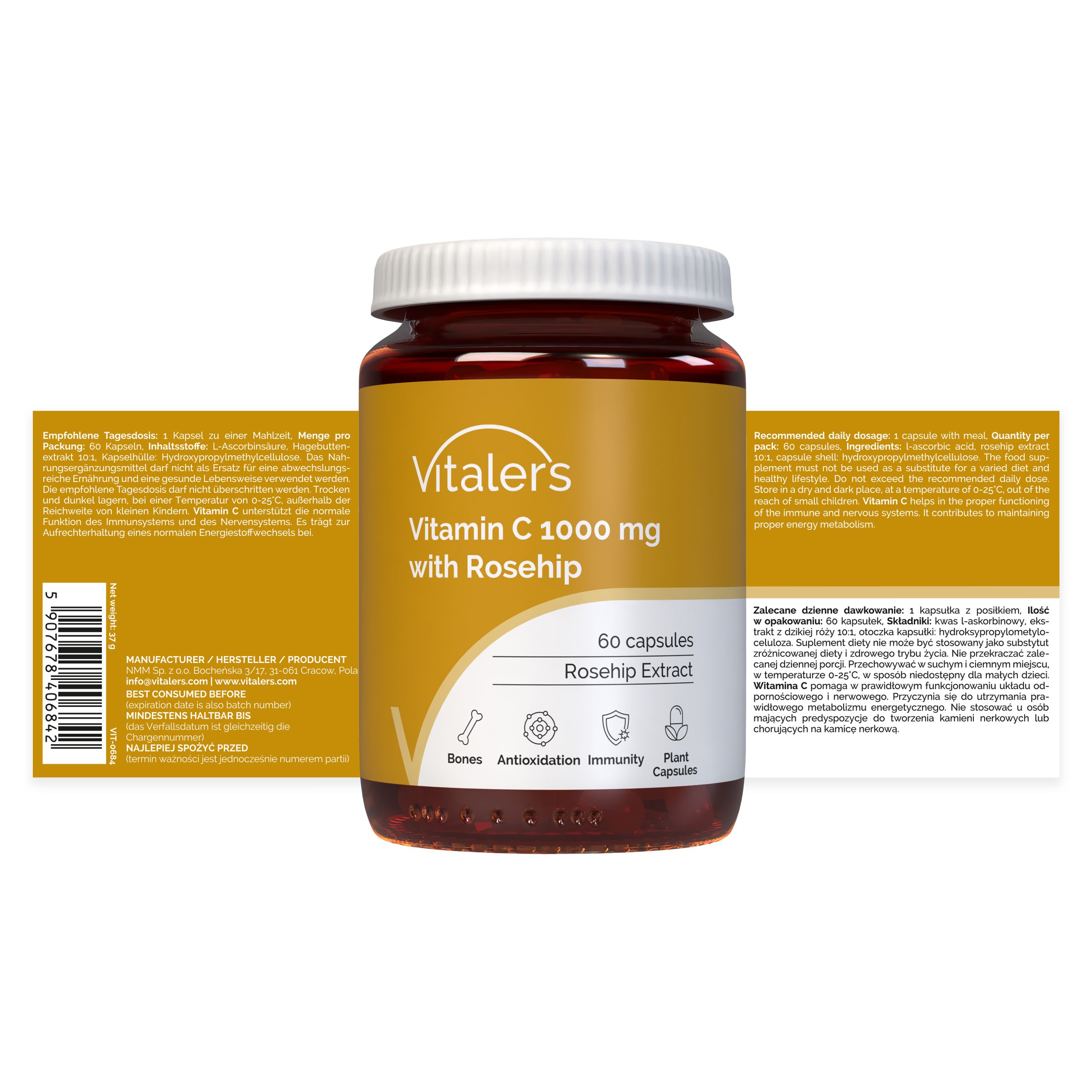 Vitaler's Vitamin C mit Hagebutte 1000 mg