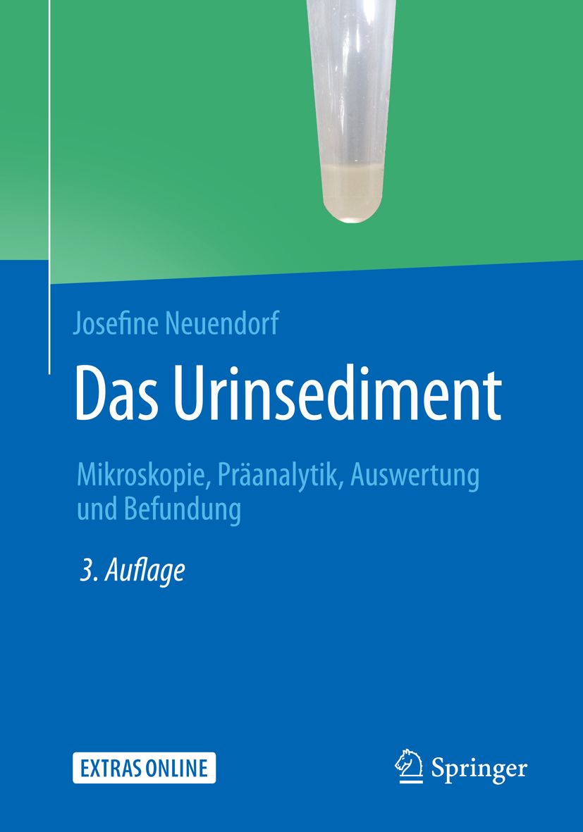 Buchcover: "Das Urinsediment". Autorin: Josefine Neuendorf. Titel in Großbuchstaben. Auflage 3. Springer-Logo.