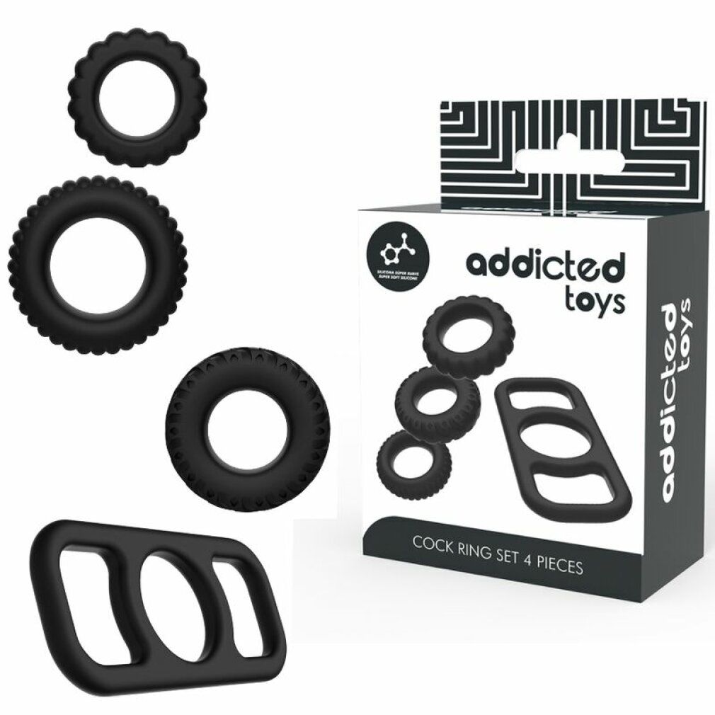 Addicted Toys - 4 Penisringe aus Silikon 1 St