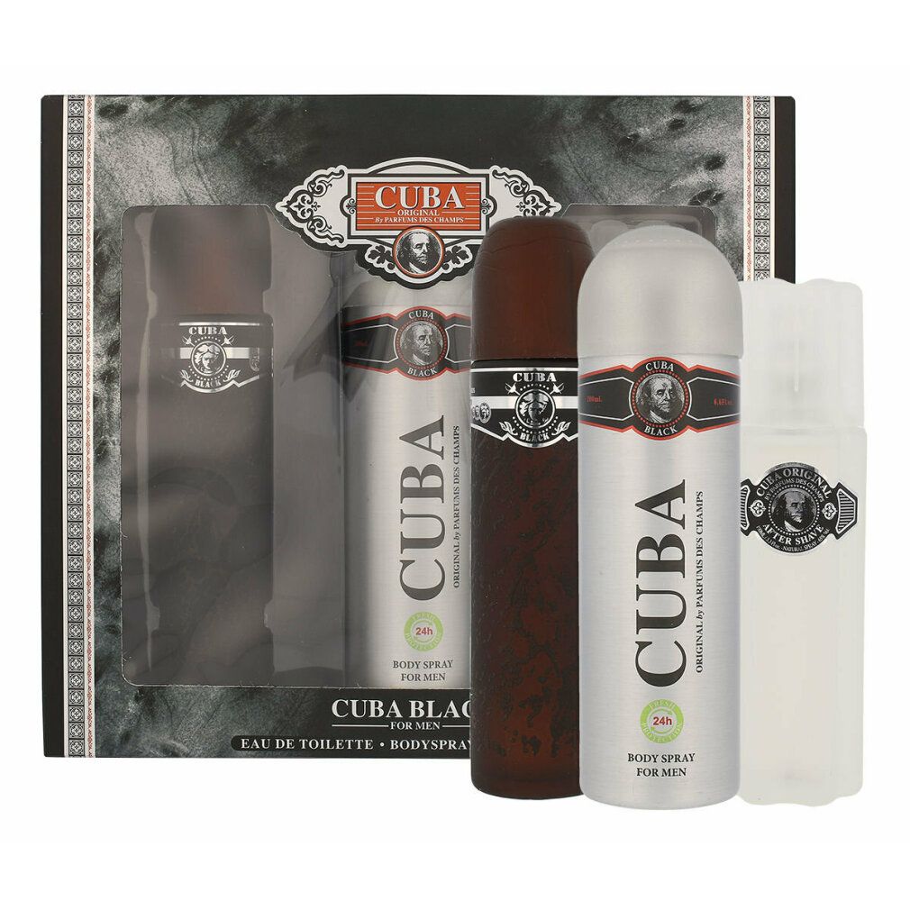 Cuba Black Geschenkset Edt After Shave und Deospray 0,4 l