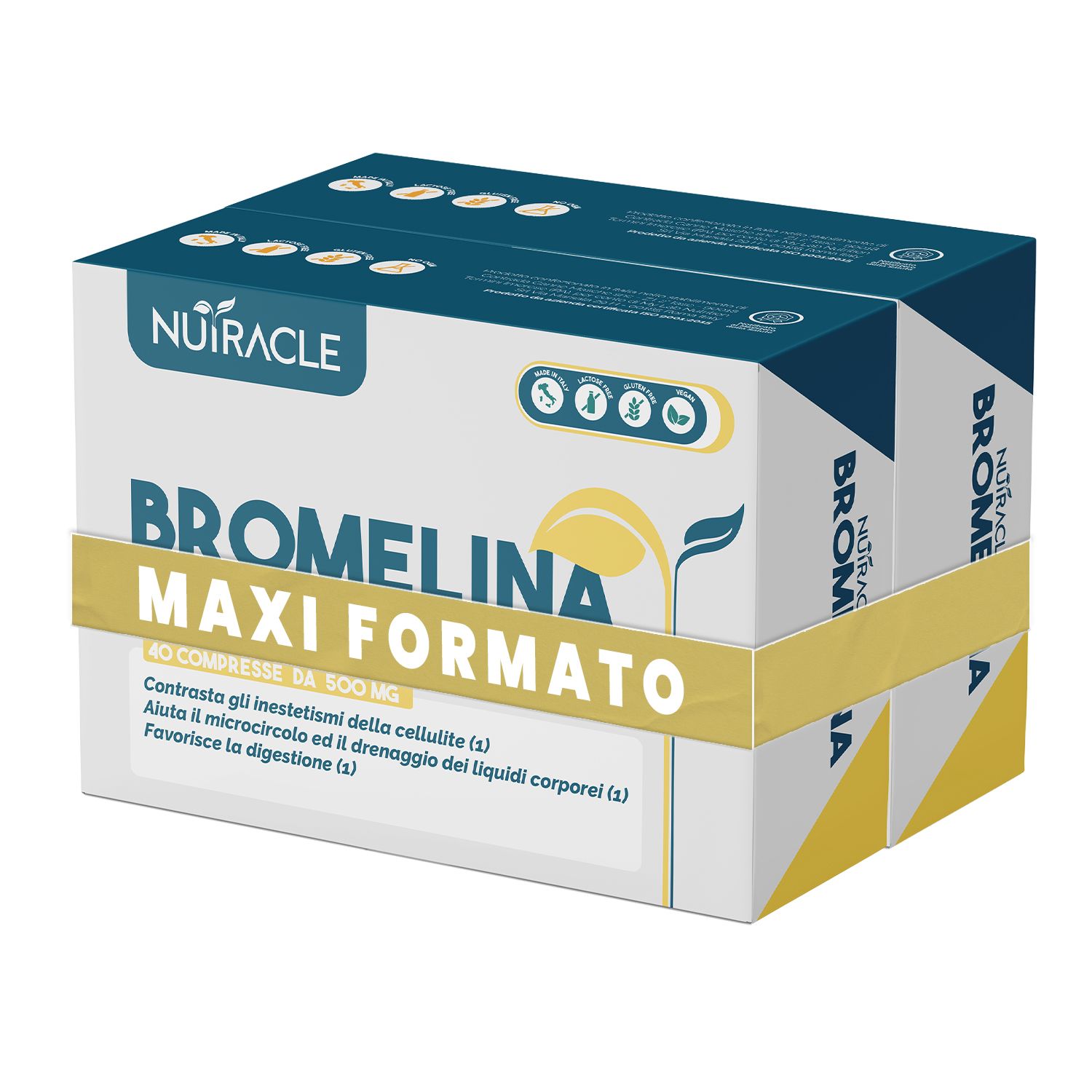 Nutracle Bromelina Compresse Integratore Alimentare Drenante Per Microcircolo e Cellulite