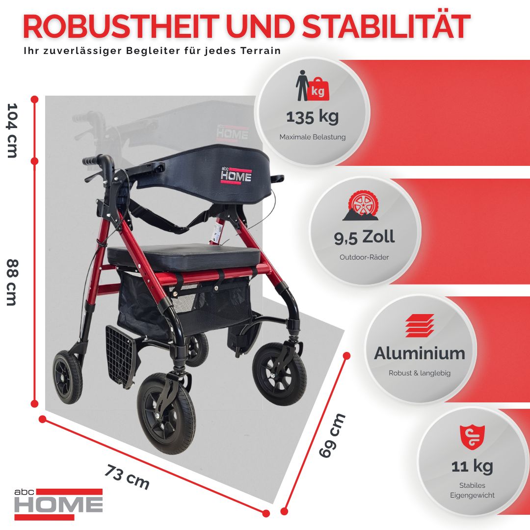 abc HOME | Outdoor Rollator-Rollstuhl 2in1