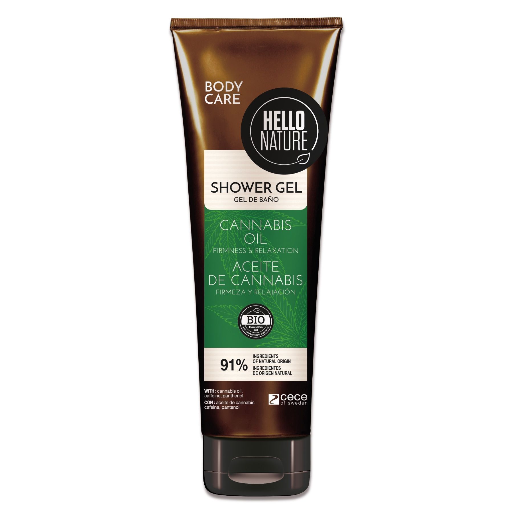 Hello Nature Duschgel Hanf Cannabis Shower Gel für Hautpflege