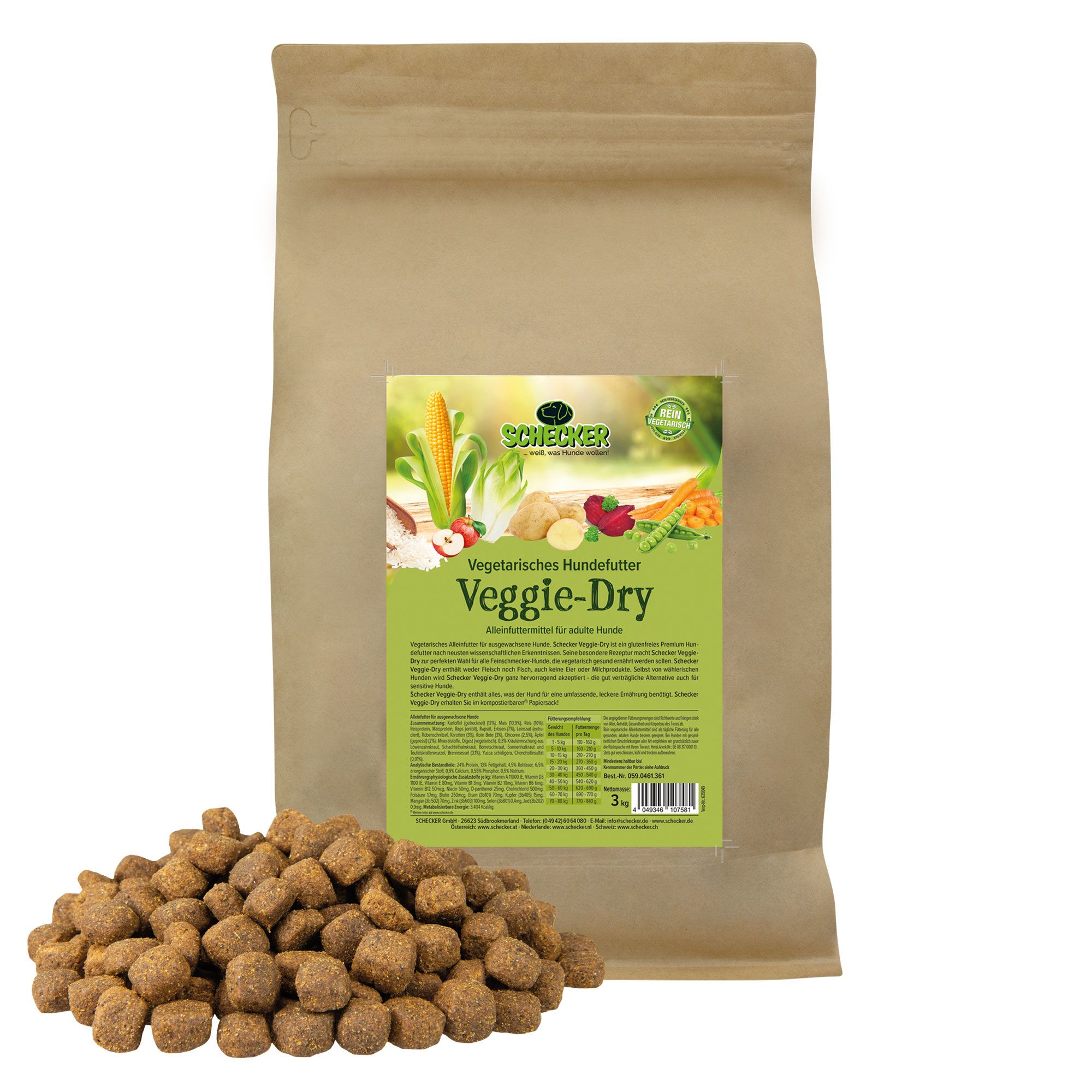 Schecker Veggie Dry - vegetarisches Hundefutter