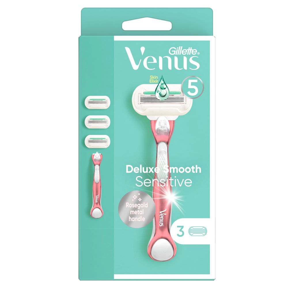 Gillette Venus - Rasierapparat "Deluxe Smooth Sensitive" inkl. 3 Ersazklingen