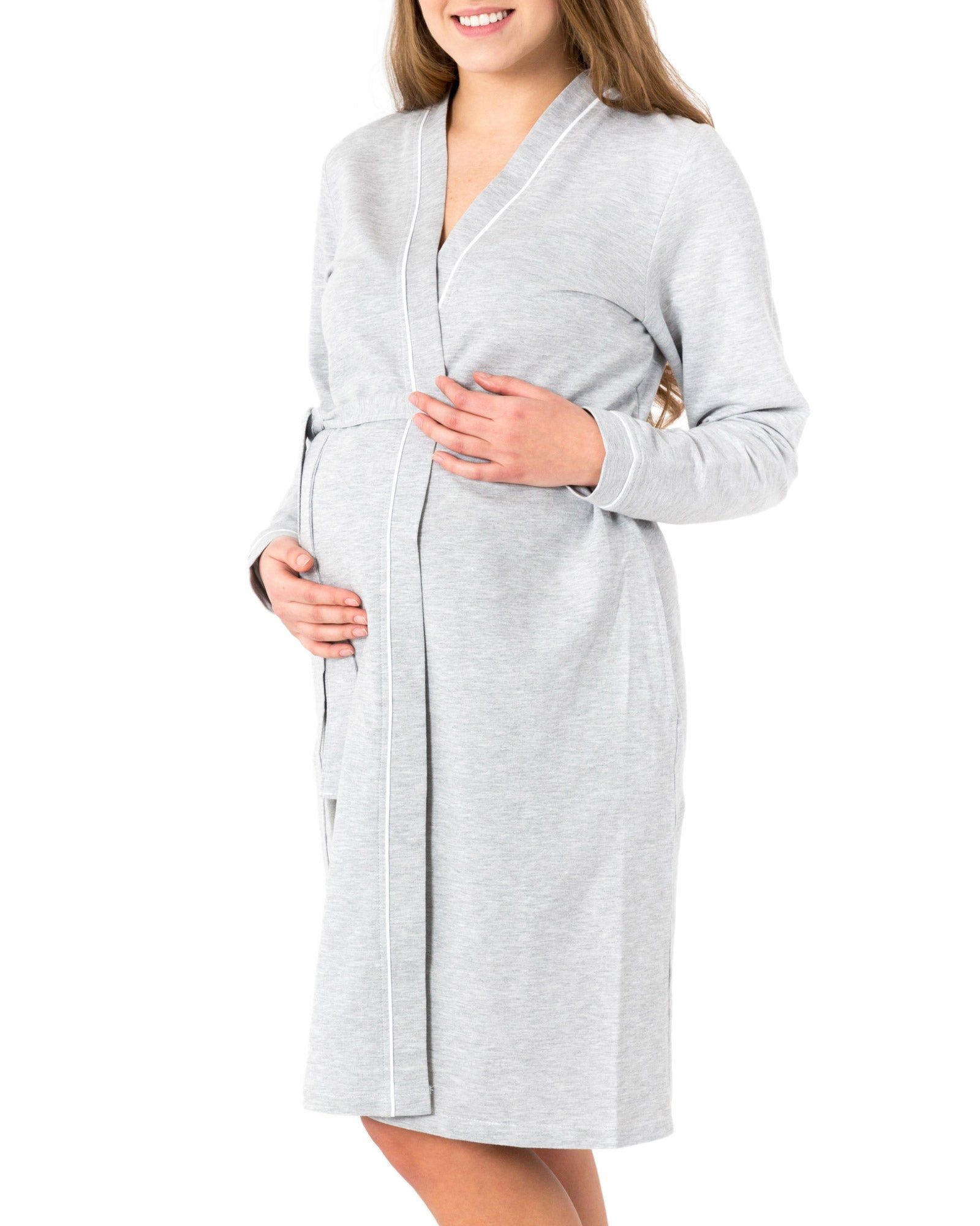 MYSANITY Morgenmantel Kimono, Grau