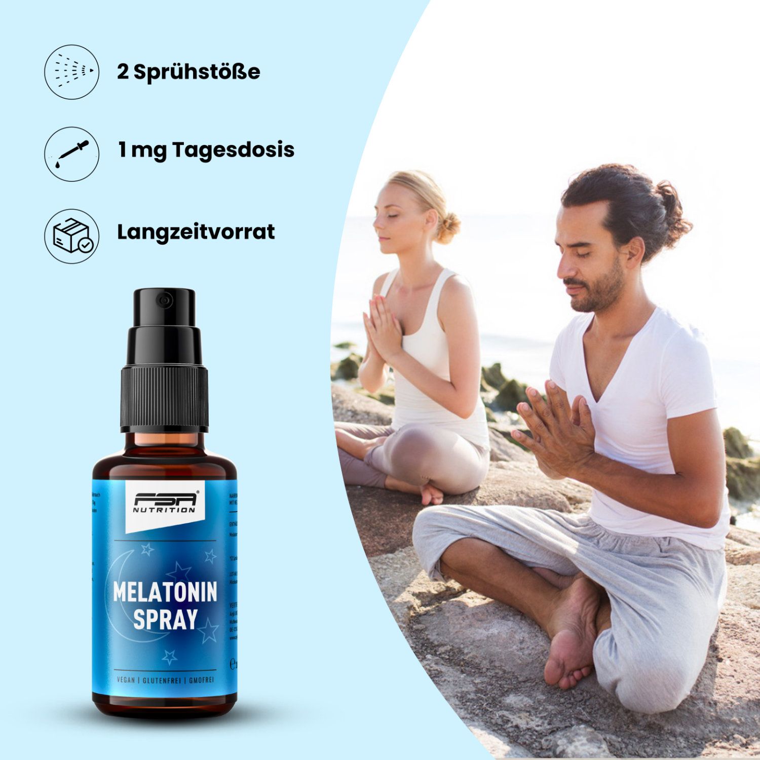 FSA NUTRITION Melatonin Einschlafspray 1 mg auf Wasserbasis & ohne Alkohol