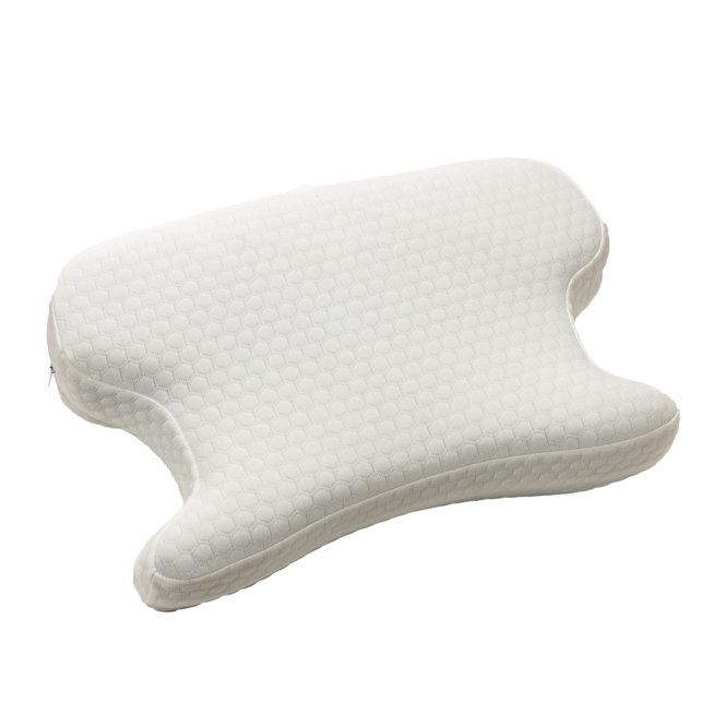 Orthopädisches Kissen mit abnehmbarem Bezug und Schichtenaufbau.