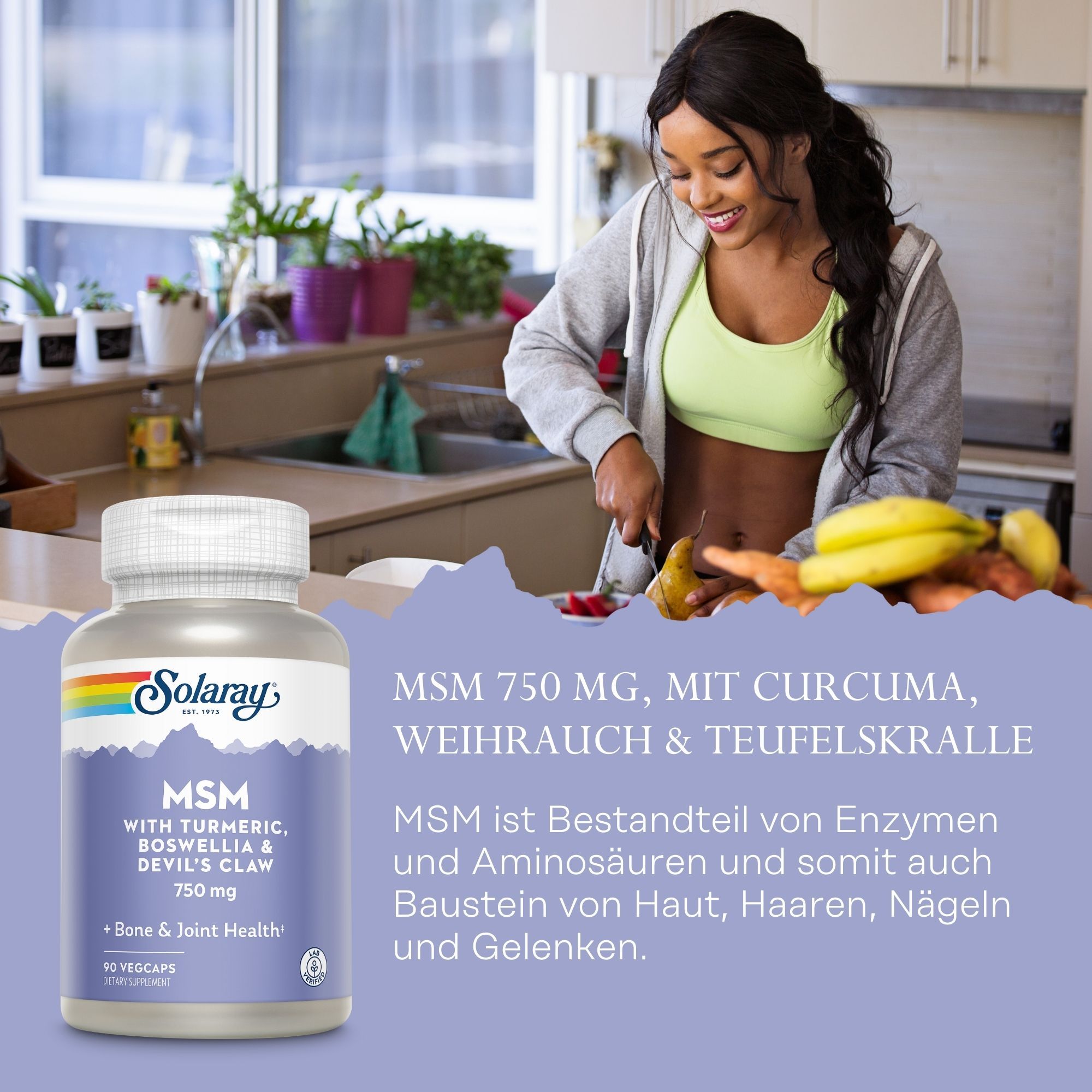 Solaray MSM 750 mg mit Curcuma+Weihrauch+Teufelskralle