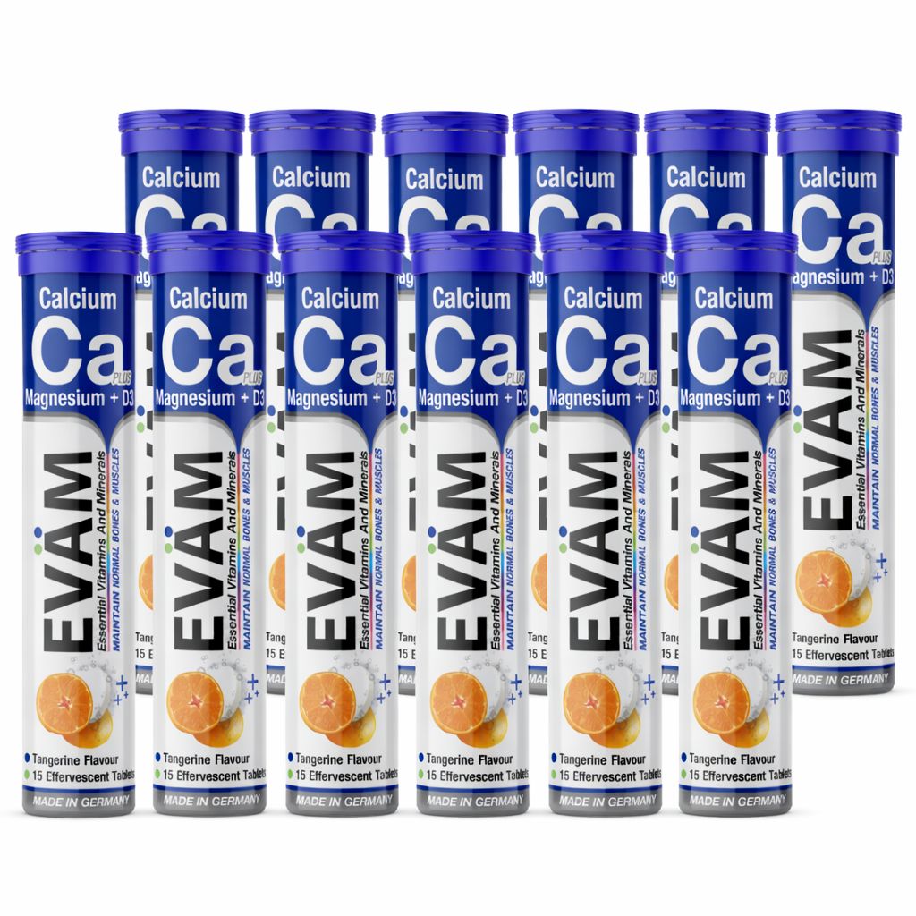 Eväm Calcium + Magnesium D3 Brausetabletten - 12er Pack 180 St