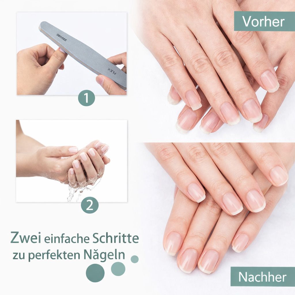 COOL-i Saphir Nagelfeile Set, doppelseitig für Gel & Naturnägel, robust & wiederverwendbar