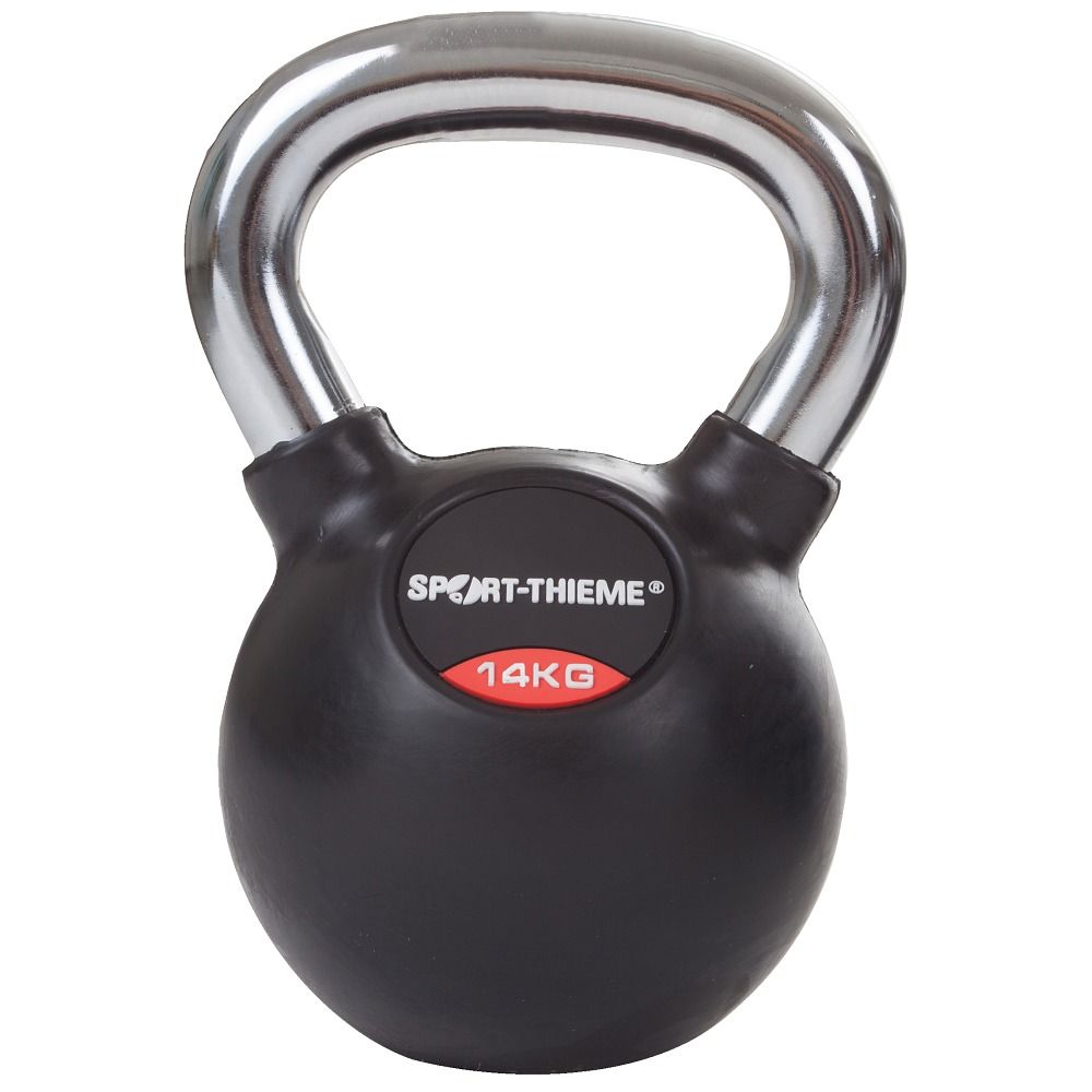 Sport-Thieme Kettlebell Gummiert mit glattem Chrom-Griff 1 St
