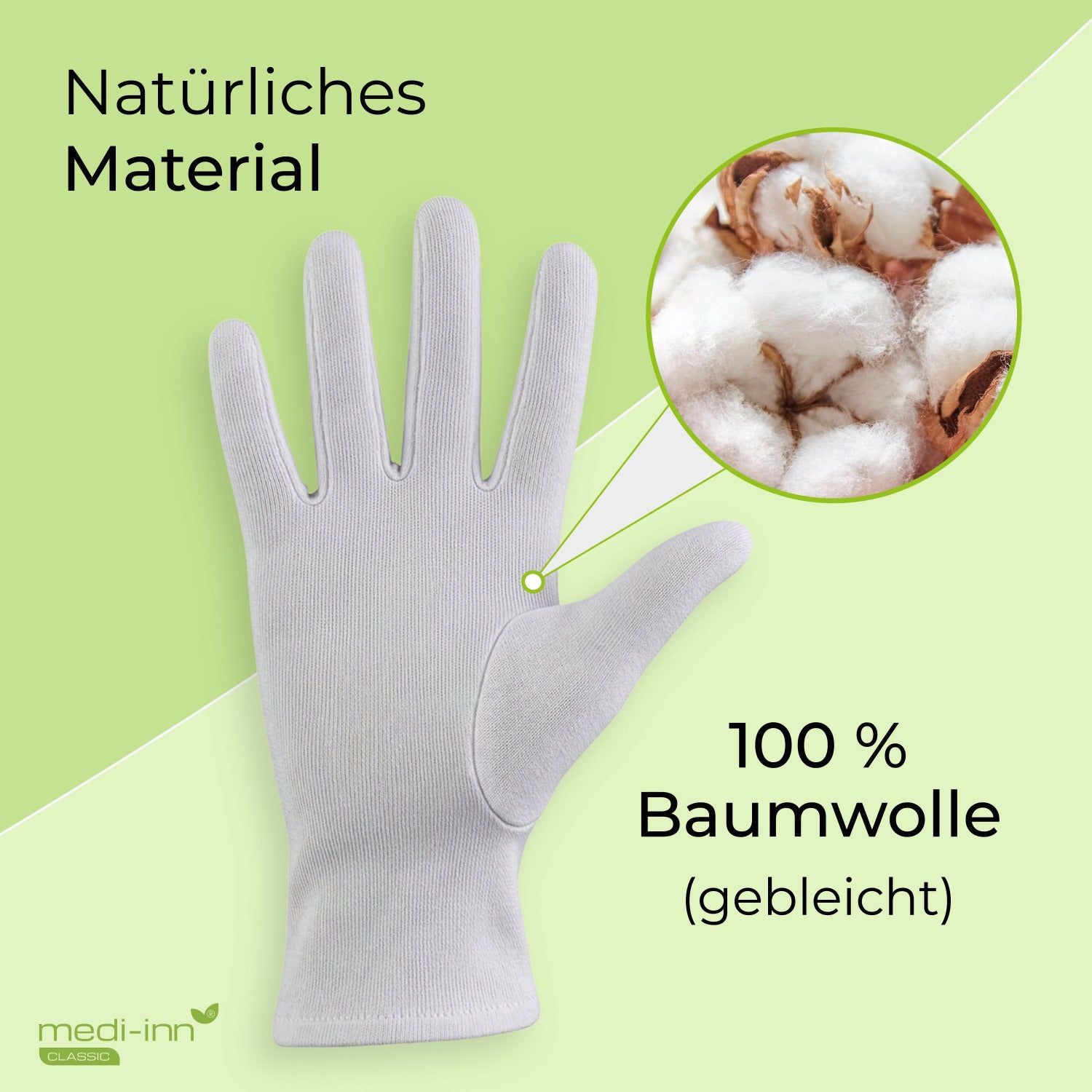 Medi-Inn Baumwollhandschuhe Trikot reinweiss atmungsaktiv