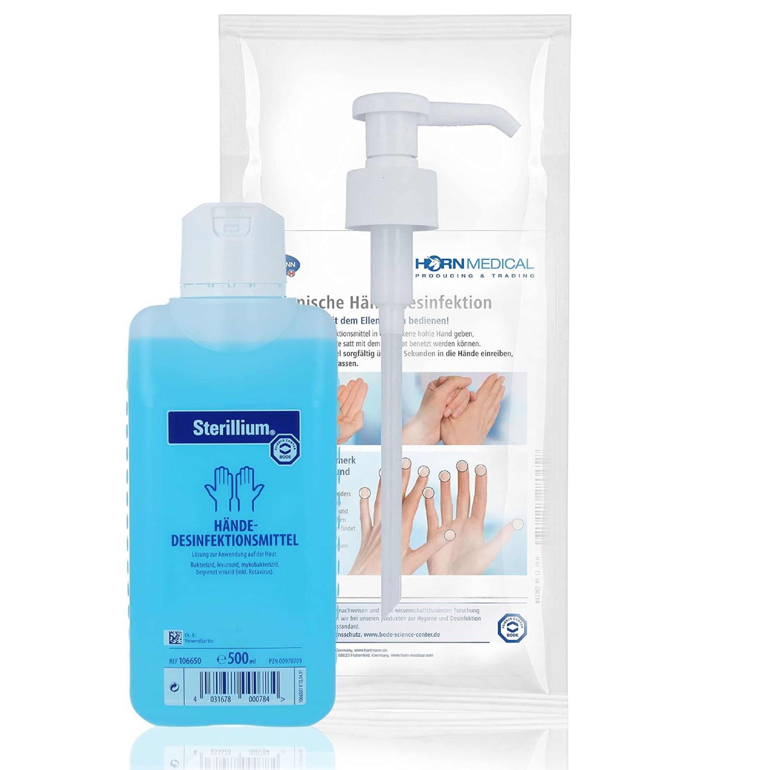 Sterillium Classic Händedesinfektionsmittel Set mit Horn Medical Dosierpumpe