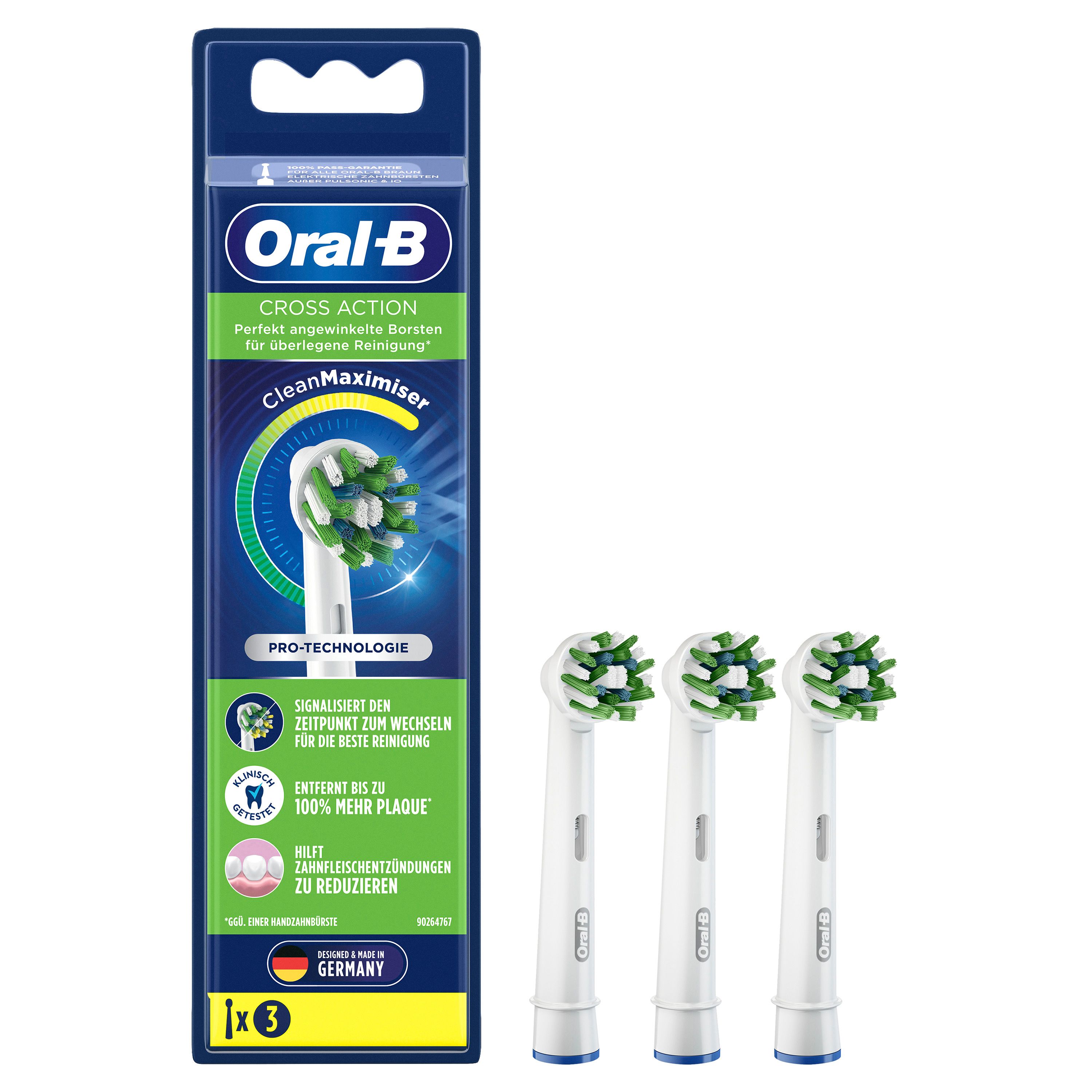 Oral-B - Aufsteckbürsten "CrossAction CleanMaximizer" in Weiß