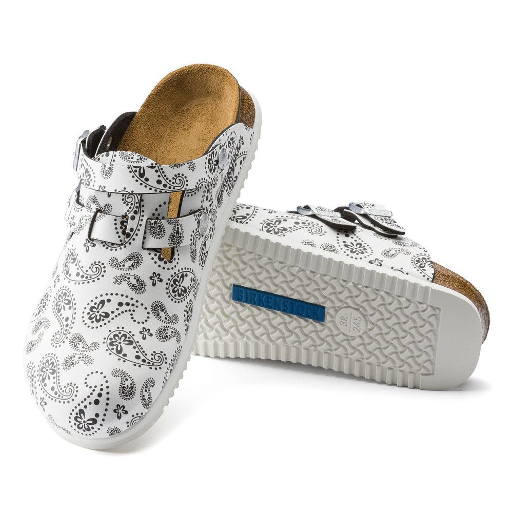 Clog Kay Superlauf, Birko-Flor, Paisley Black/White