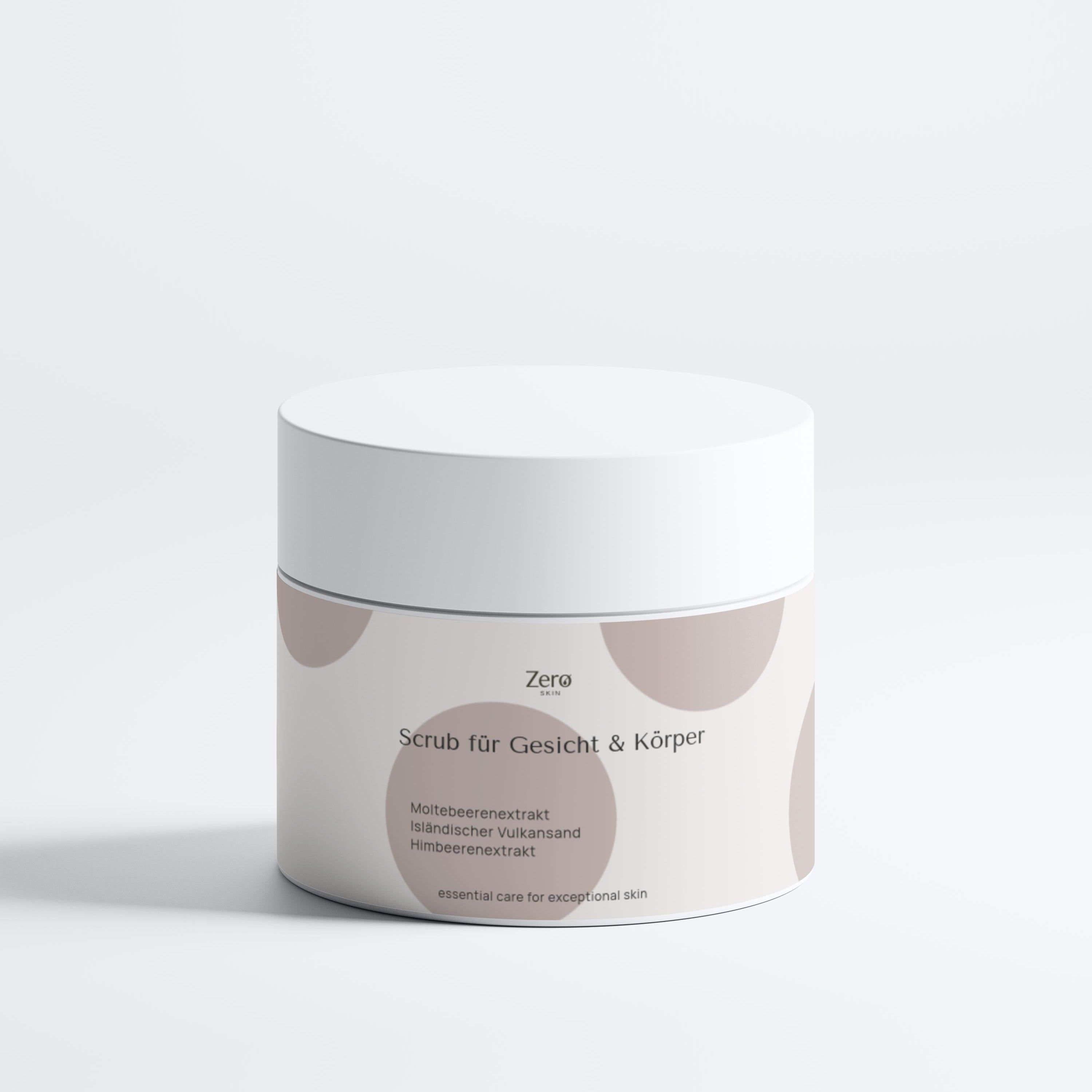 Zero Skin Scrub für Gesicht &  Körper mit vulkanischem Sand, revitalisierend für alle Hauttypen