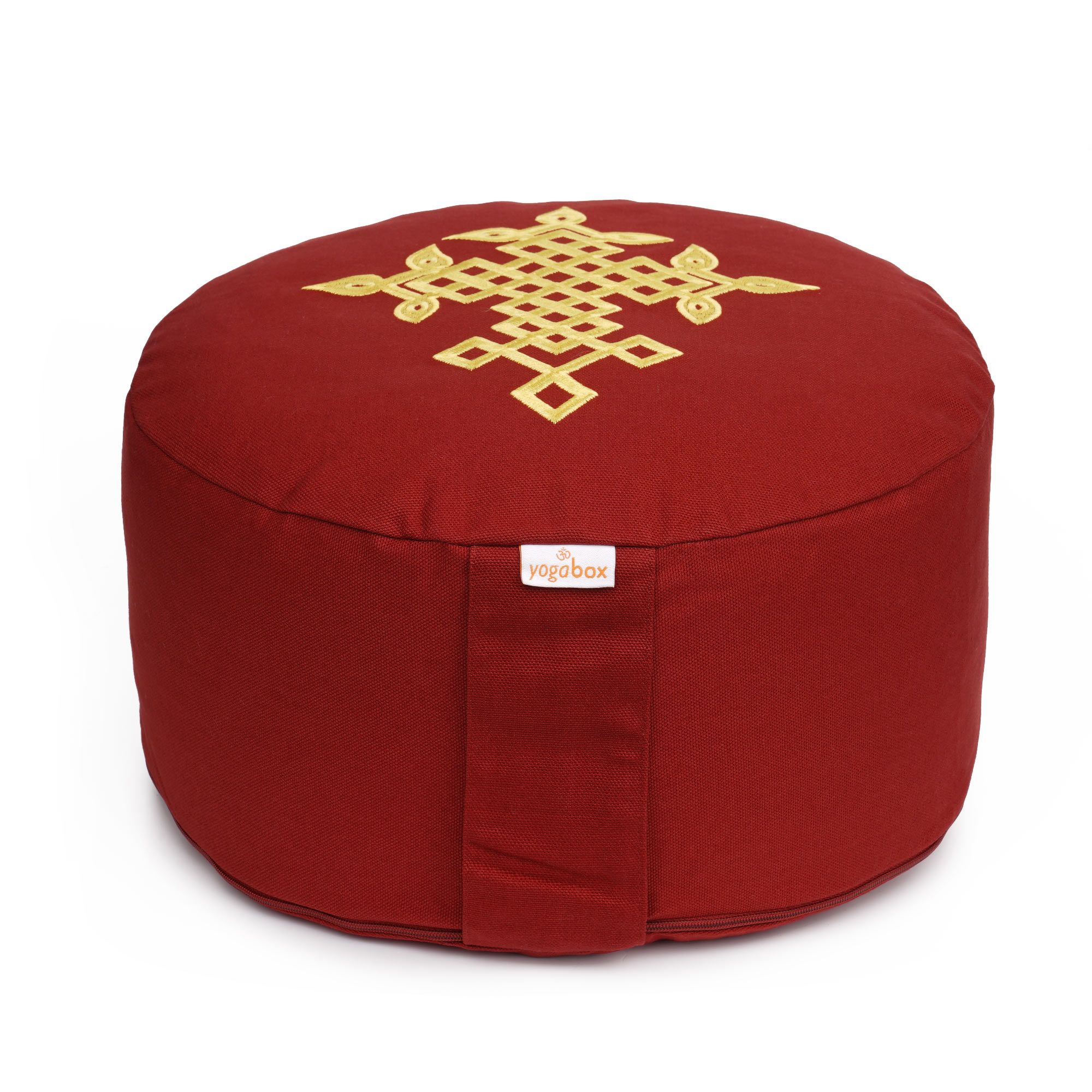 yogabox Meditationskissen Glückssitz® keltische Knoten - bordeaux / gelb 33 x 15,0 cm 1 St