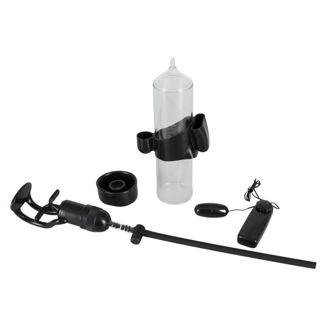 Penispumpe „Vibrating Power Pump“ mit Vibrobullet | Multispeed-Vibrationen | Mister B