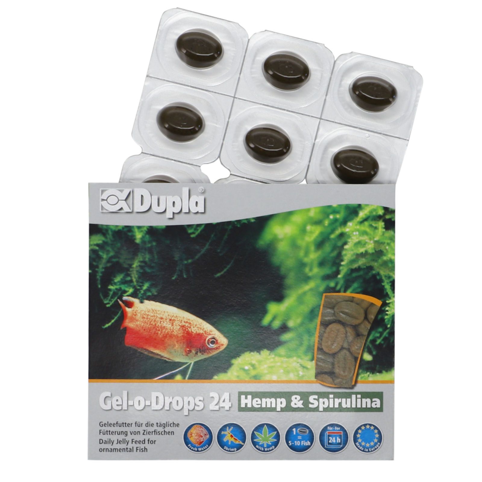 Dupla Zierfischfutter Gel-o-Drops 24 Hemp & Spirulina 12x2 g