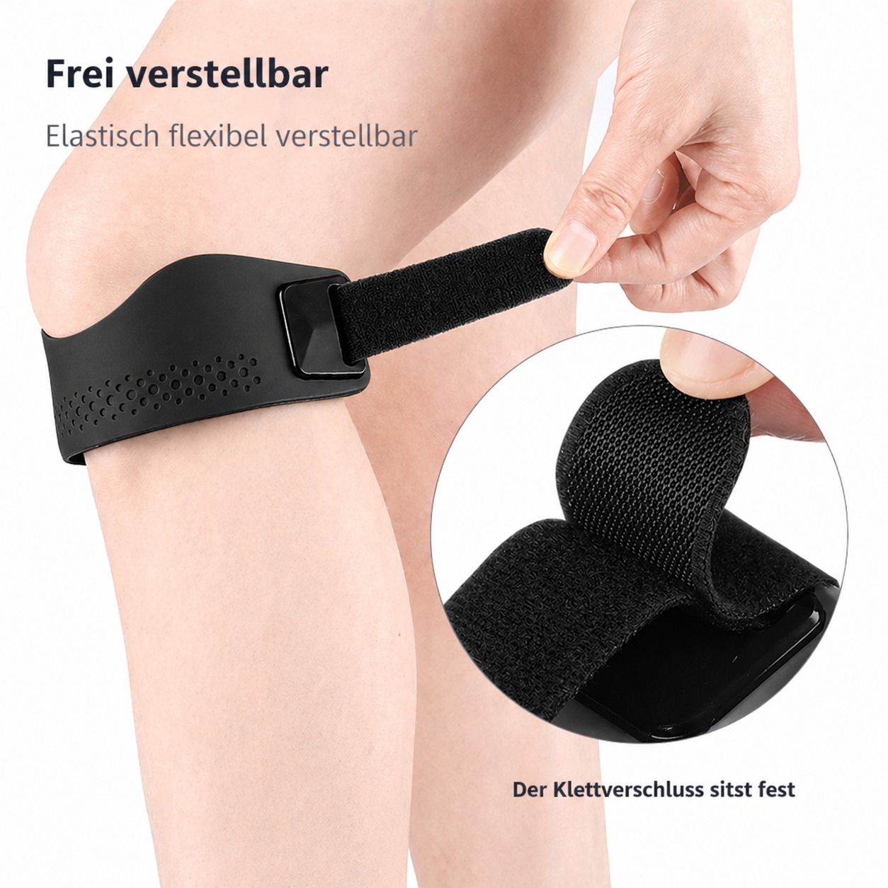 Patellaband Kniebandage, verstellbar, rutschfest & atmungsaktiv für Sport & Alltag