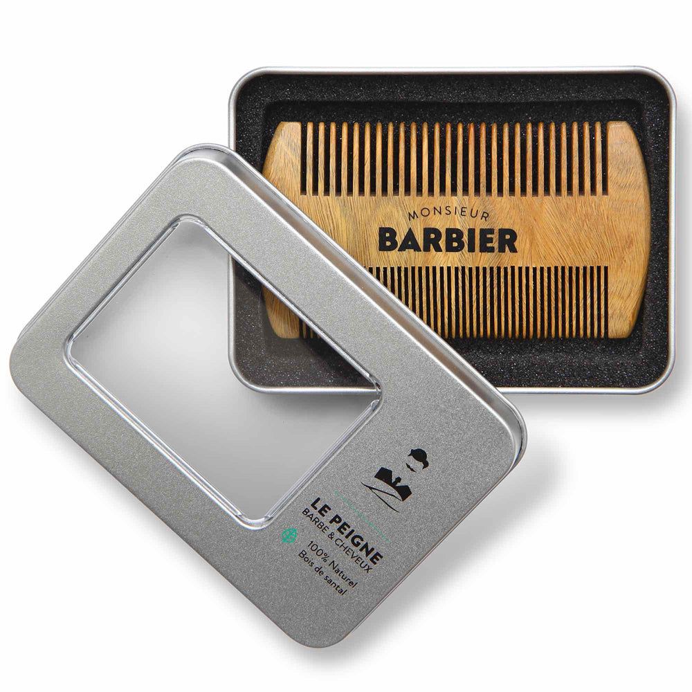 Monsieur BARBIER - Doppelseitiger Bartkamm aus Sandelholz