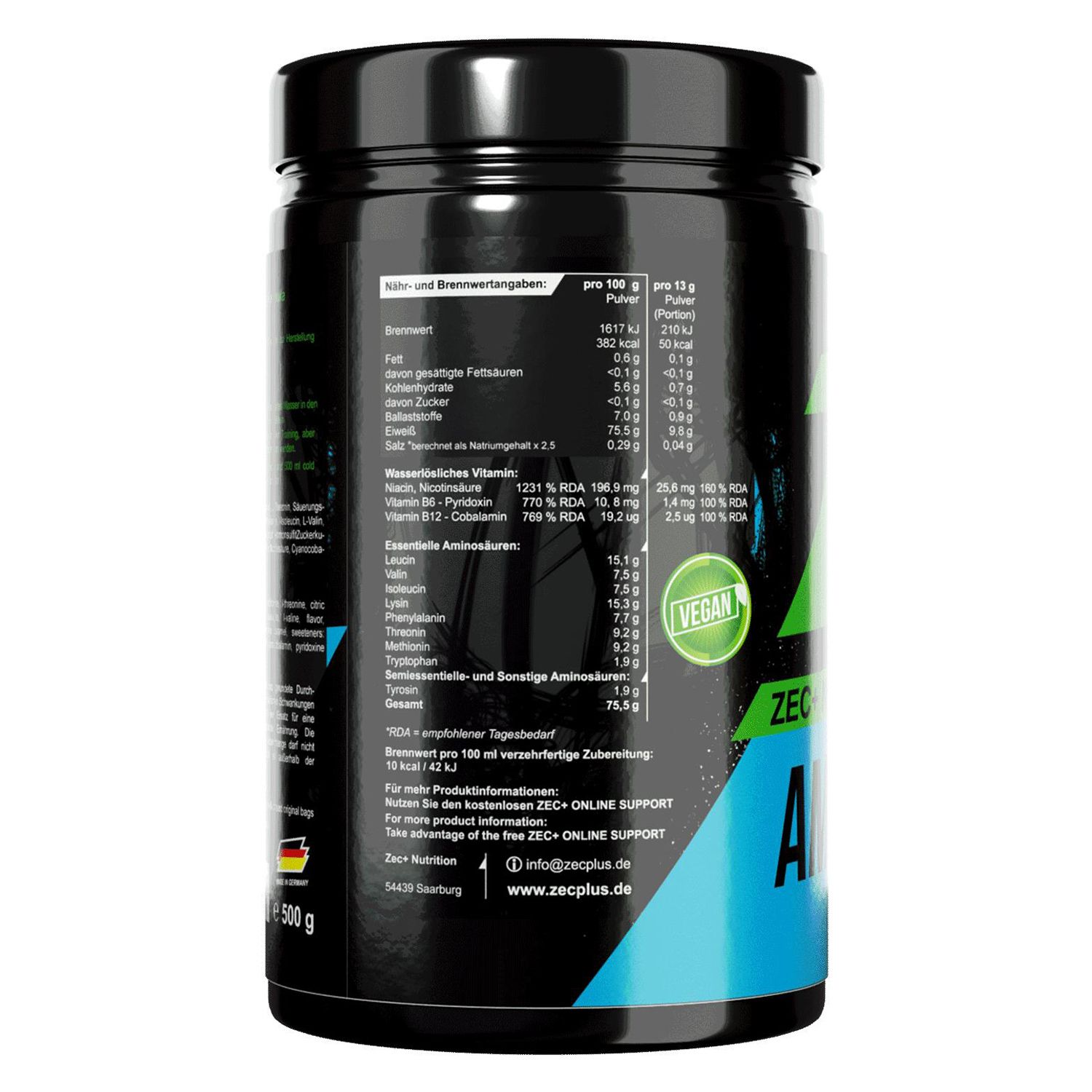 Zec+ Amino EAA Aminosäure Pulver Cola 500 g