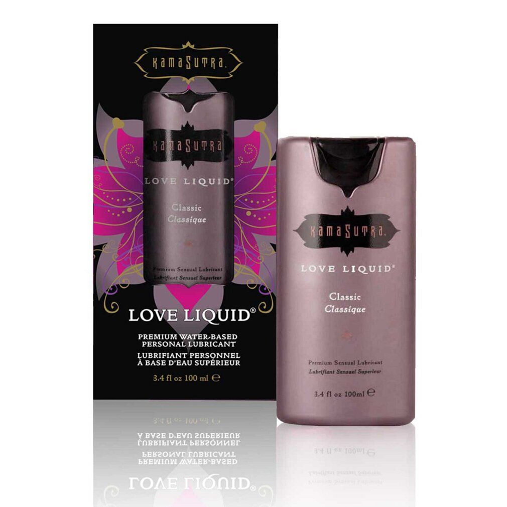 Kama Sutra Love Liquid Classic Flasche und Verpackung. Wasserbasierter Gleitmittel.