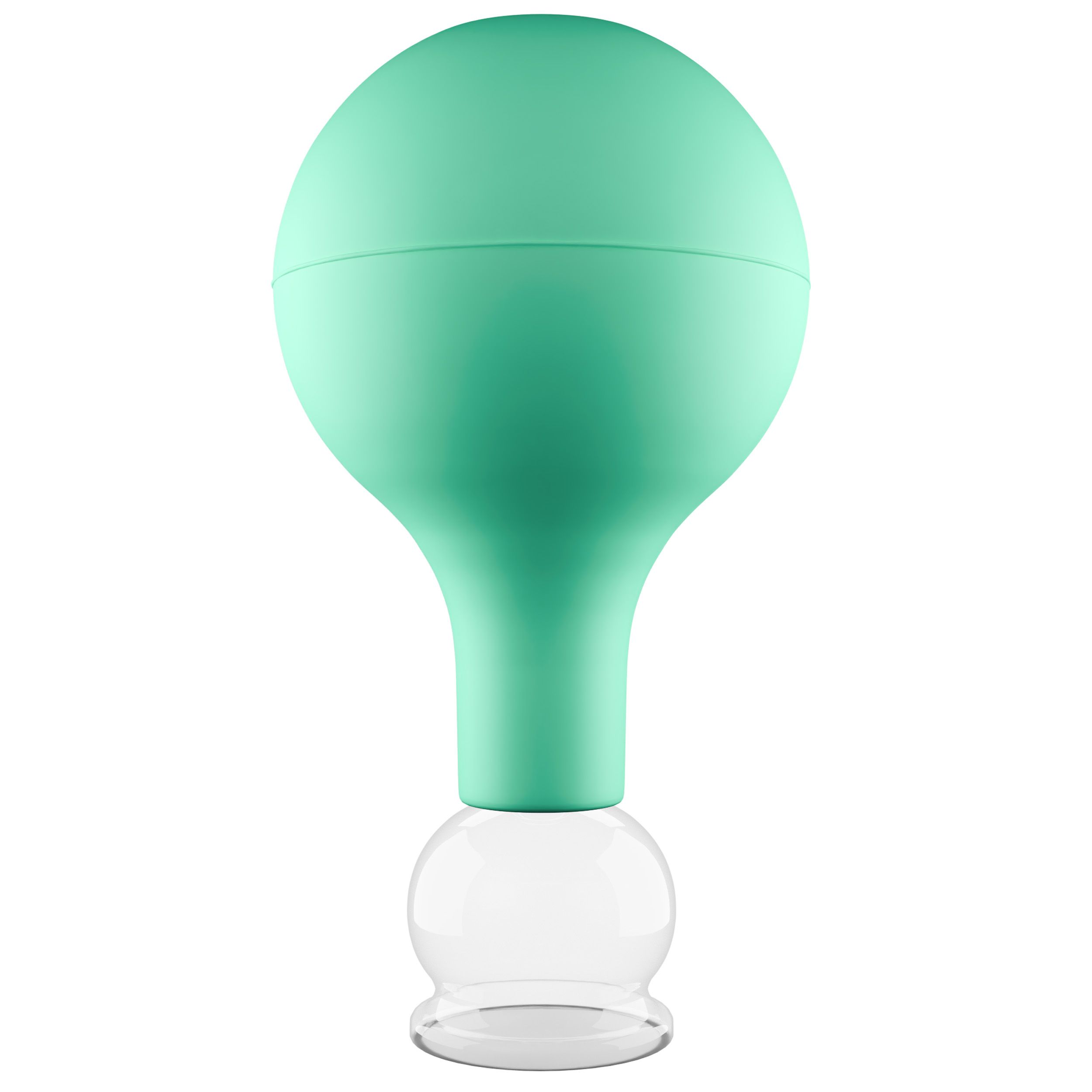 Pulox Schröpfglas aus Echtglas mit Saugball - 25mm in Grün