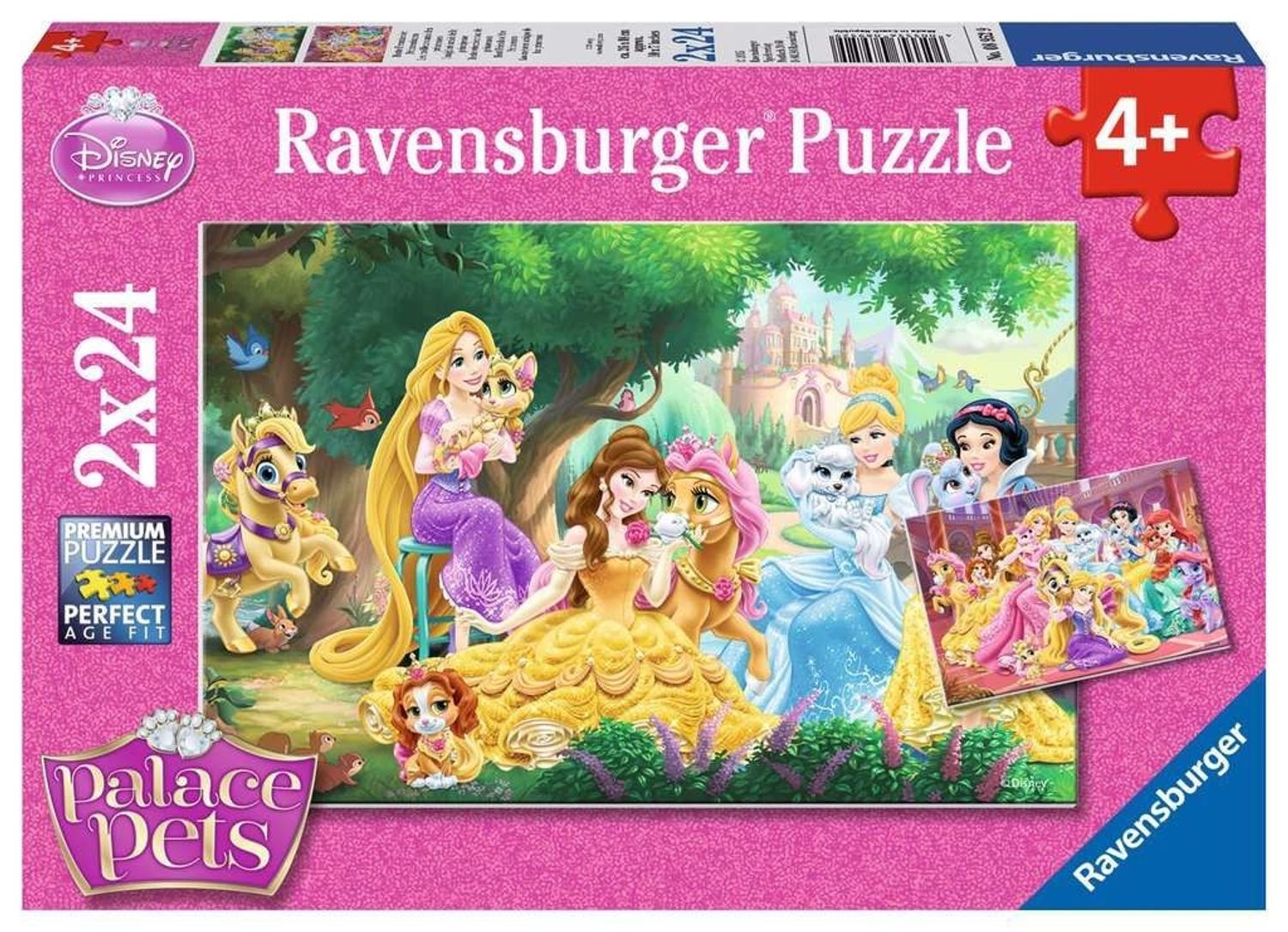 Puzzle ravensburger Le principesse Disney e i loro animali domestici 2x24 pezzi