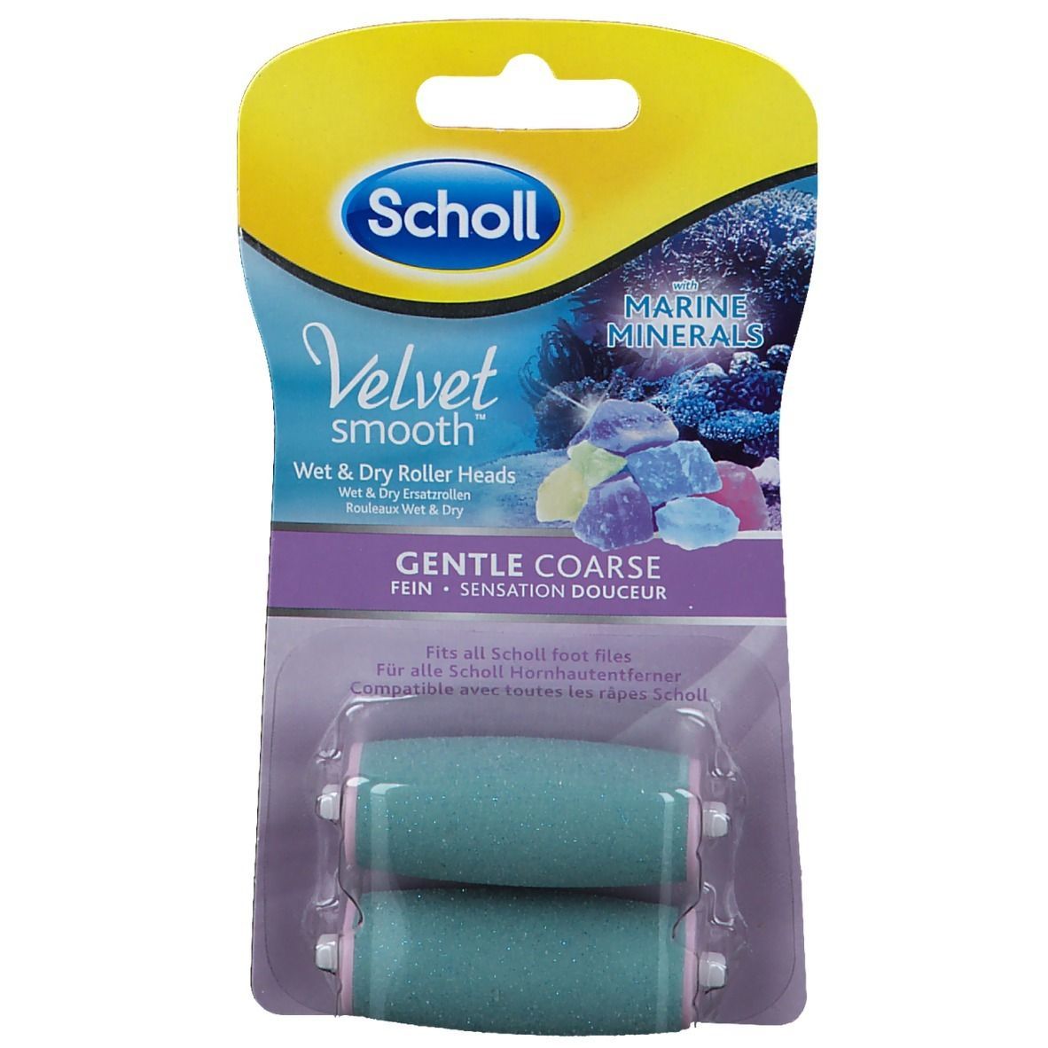 Scholl Velvet Smooth Pedi Wet & Dry Ersatzrollen Meeresmineralien fein