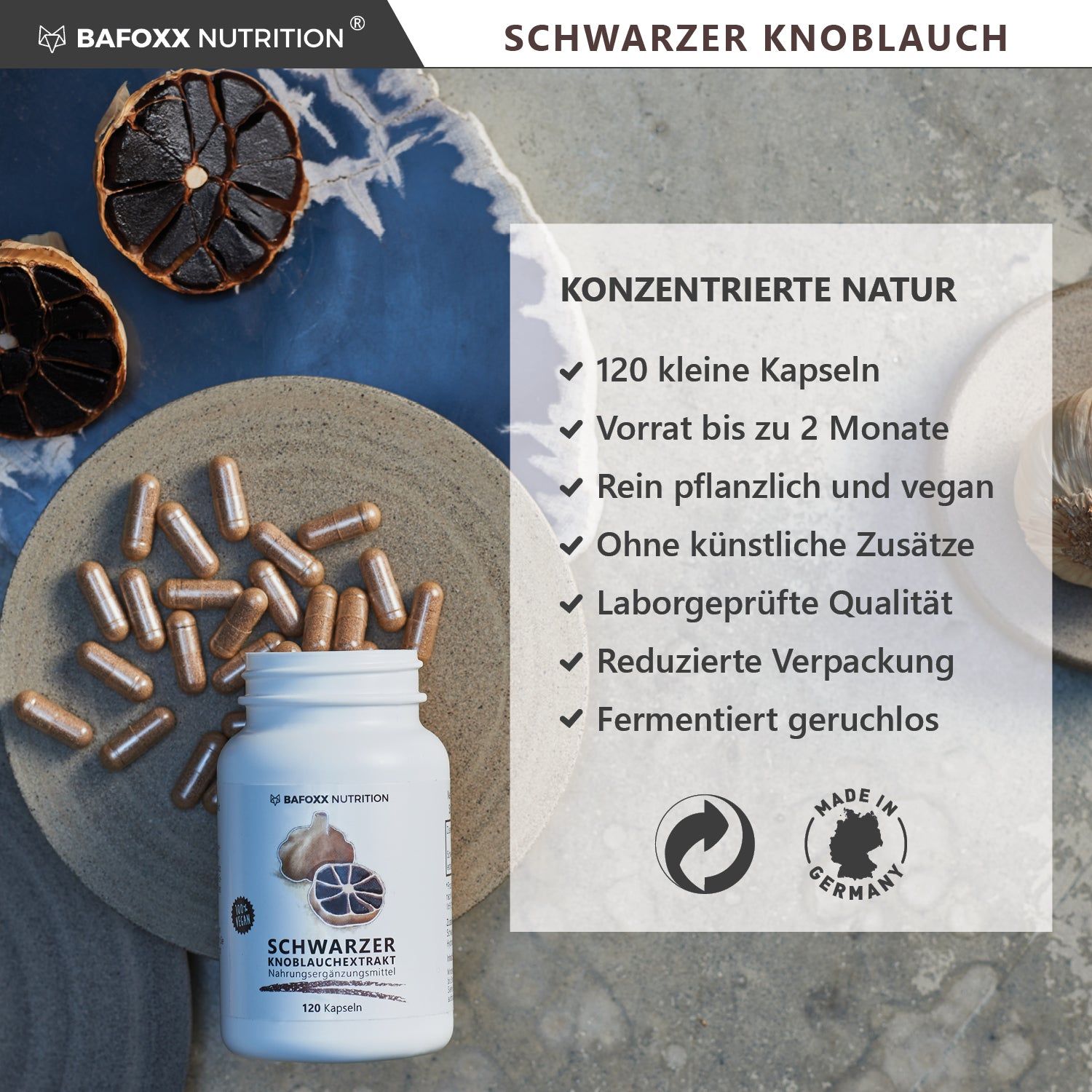 BAFOXX Nutrition® Schwarzer Knoblauchextrakt Kapseln